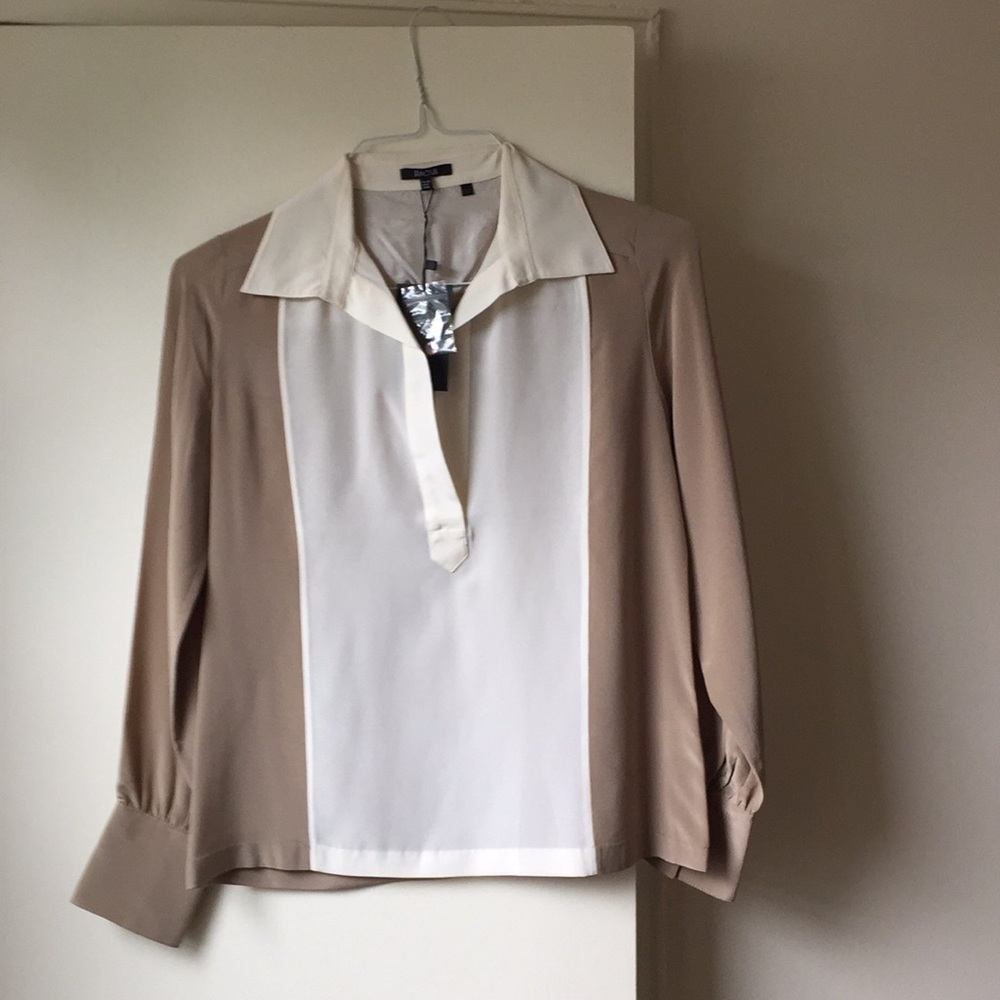 Silk top beige and white shirt Raoul brand